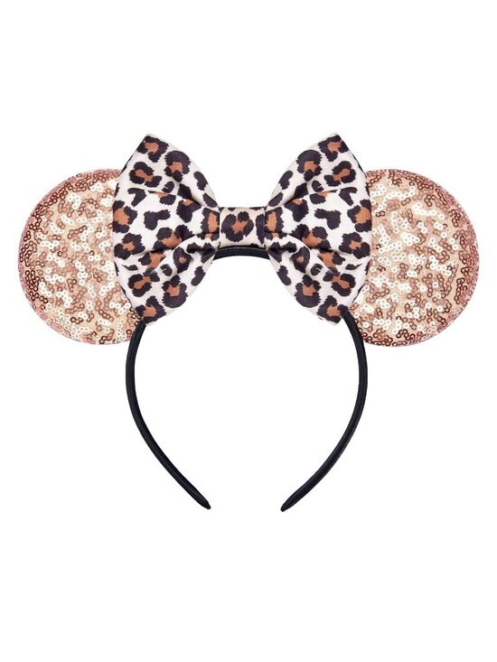 Women Leopard Sequin Bow Mickey Mouse Hair Headband for Cosplay main image 4